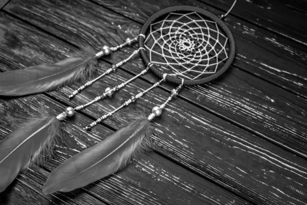 Dream Catcher Wooden Background — Stock Photo, Image