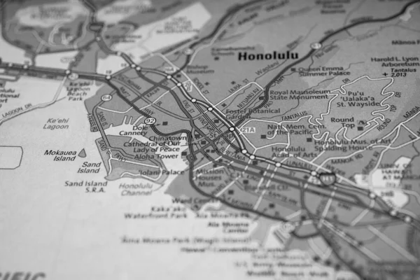 Honolulu Eua Mapa Viagem Fundo — Fotografia de Stock