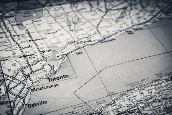 Torronto Sullo Sfondo Della Mappa Del Canada — Foto Stock