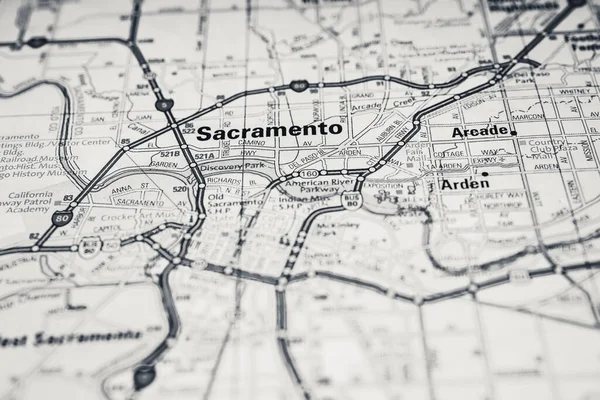 Sacramento Usa Mapa Viaje Fondo —  Fotos de Stock
