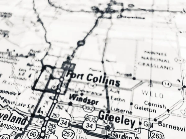 柯林斯堡美国地图背景 — 图库照片