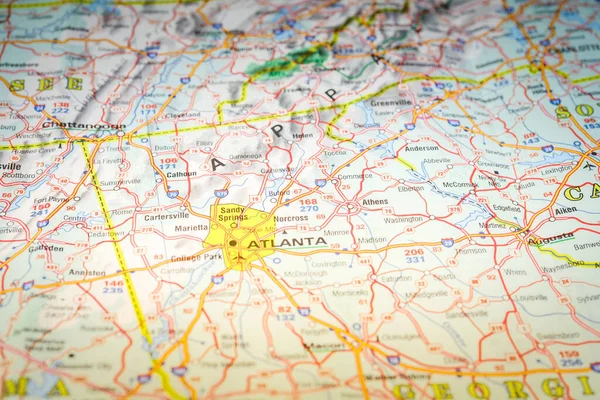 Atlanta Pozadí Mapy Usa — Stock fotografie