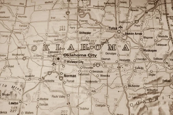 Oklahoma Usa Map Travel Background — 스톡 사진