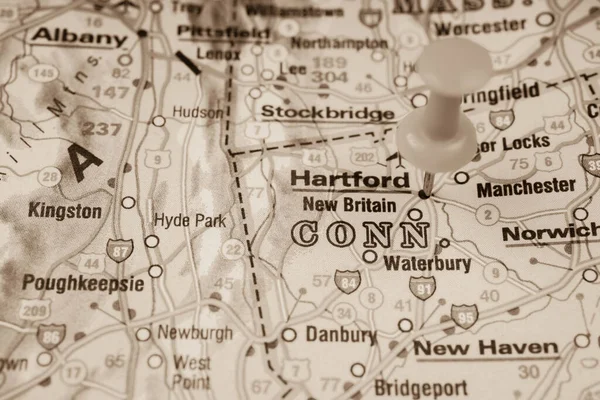 Hartford Stati Uniti America Mappa Background — Foto Stock