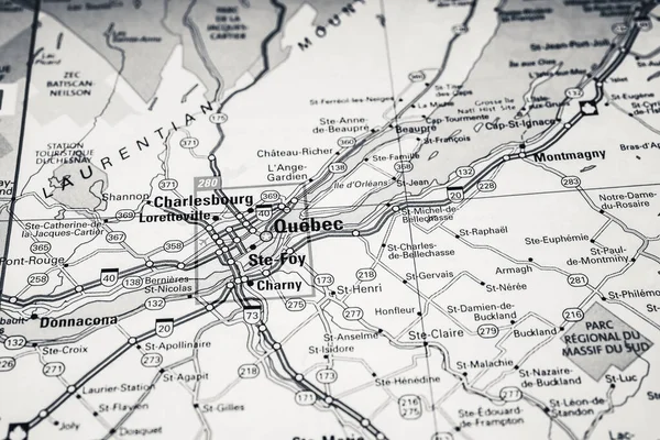 Quebec Sulla Mappa Canada — Foto Stock