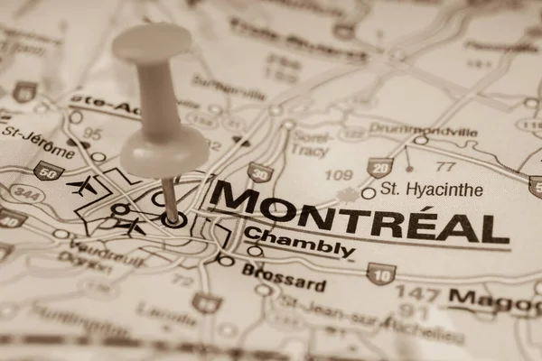 Montreal Sulla Mappa — Foto Stock