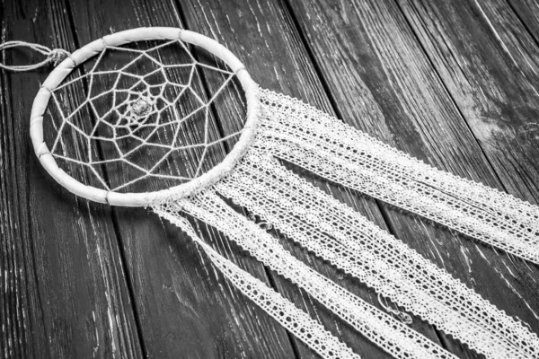 Dreamcatcher Pozadí Dřevěného Umění — Stock fotografie