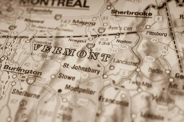 Vermont Sur Carte Usa — Photo