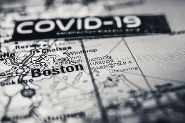 Boston Coronavirus Covid Contexte Quarantaine — Photo