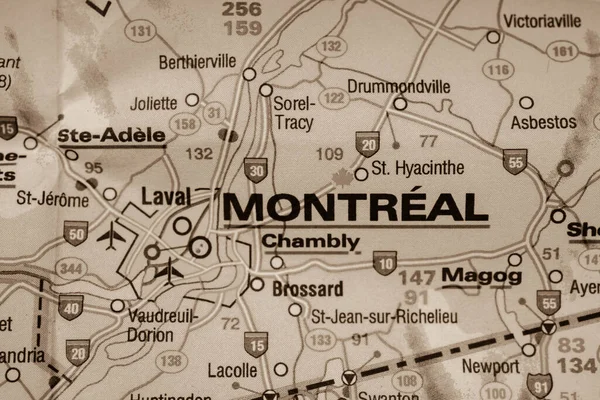 Montreal Interaktív Térképen — Stock Fotó