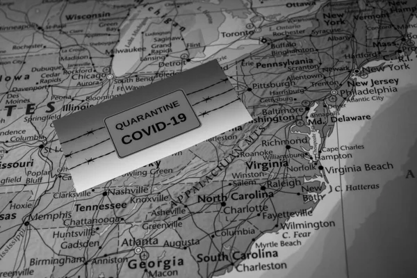 米国コロナウイルスCovid 19検疫の背景 — ストック写真