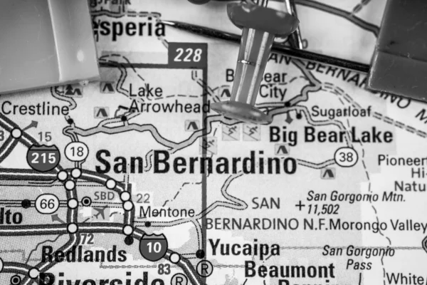 San Bernardino Estados Unidos Mapa Viagens Fundo — Fotografia de Stock