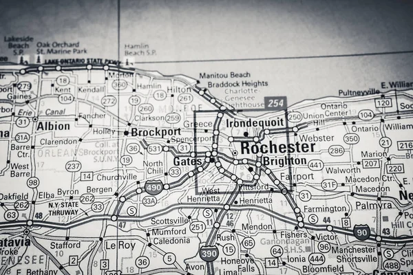 Rochester Карте Сша Путешествия — стоковое фото