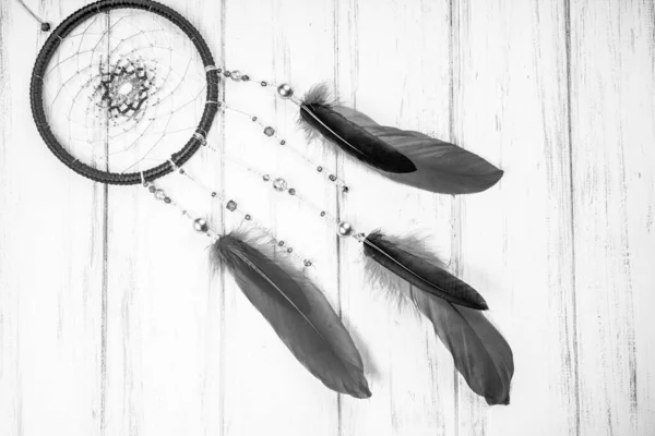 Dream Catcher Wooden Background — Stock Photo, Image