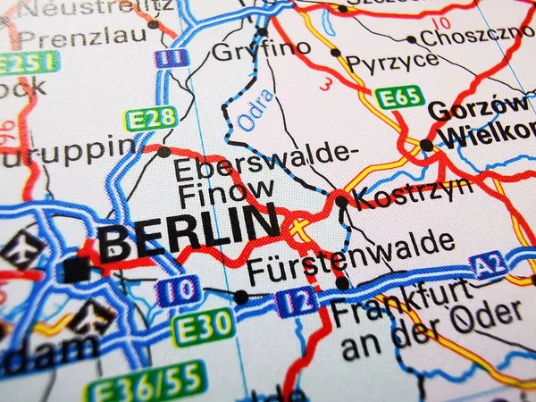 Берлин Дорожной Карте Европы — стоковое фото