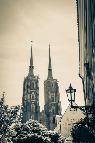 Prachtige Kerken Van Wroclaw Bezienswaardigheden Reizen Europa — Stockfoto