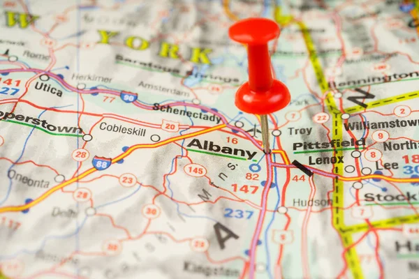 Albany Mapě — Stock fotografie