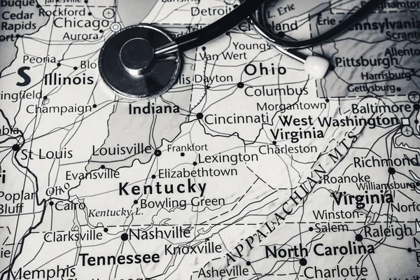 Kentucky Coronavirus Covid Helthcare Background — Stock fotografie
