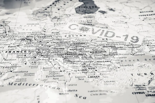 Карта Европы Коронавирус Ковид Карантин — стоковое фото