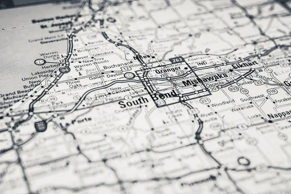 South Bend Pozadí Cestovní Mapy Usa — Stock fotografie