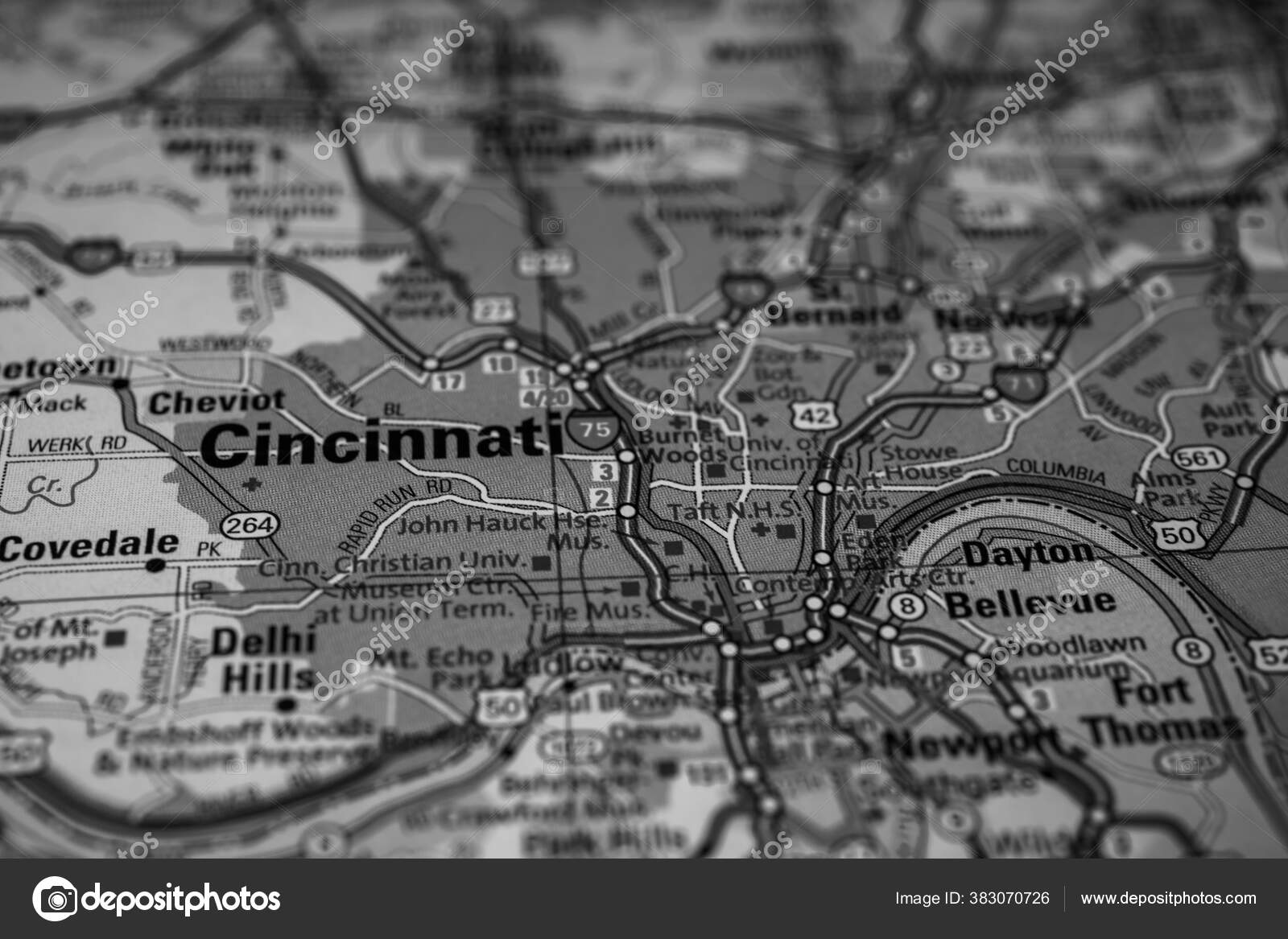 Cincinnati Eua Mapa Viagem Fundo Stock Photo C Aallm 383070726