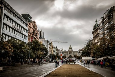 Prag, Çek Cumhuriyeti - 21 Eylül, Prag 'ın güzel sokakları ve mimarisi