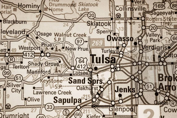 Mappa Sfondo Tulsa Usa Viaggio — Foto Stock