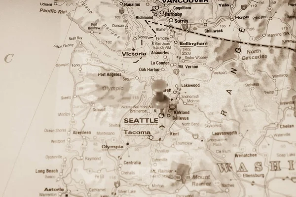 Seatle Washington Kartan — Stockfoto