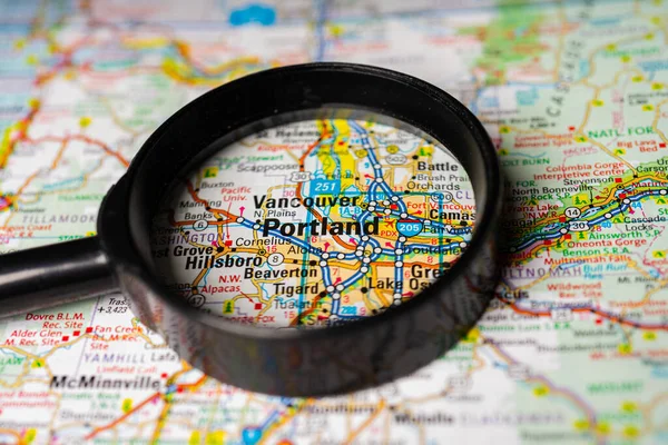 Portland Eua Mapa Viagem Fundo — Fotografia de Stock