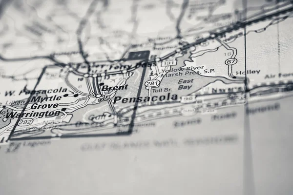 Pensacola Mapa Fondo — Foto de Stock