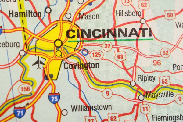 Cincinati Usa Map Background — стокове фото