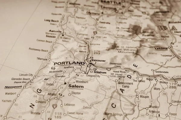 Portland Mapa —  Fotos de Stock