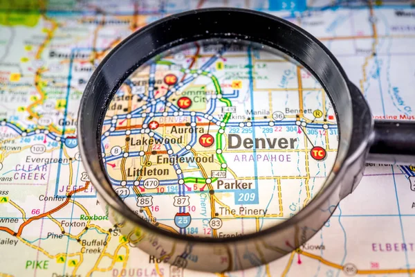 Denver Usa Mapa Cestovní Pozadí — Stock fotografie