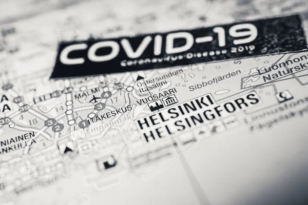 Helsinki Coronavirus Covid Karantänbakgrund — Stockfoto