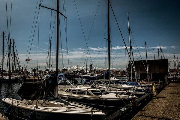 Copenhagen Denmark Július 2019 Gyönyörű Dán Kikötő Jachtokkal — Stock Fotó