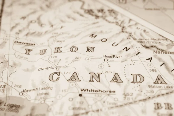Yukon Canadá Mapa Fondo — Foto de Stock