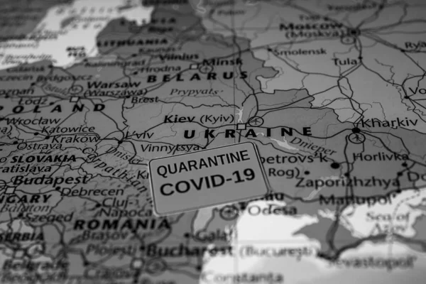 Ukraine Coronavirus Covid Carantine Background — стокове фото