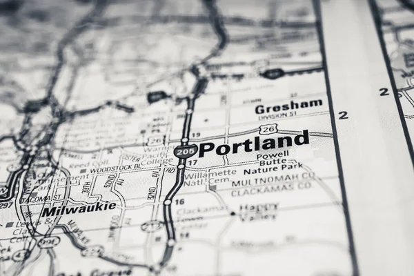 Portland Abd Seyahat Haritası Geçmişi — Stok fotoğraf