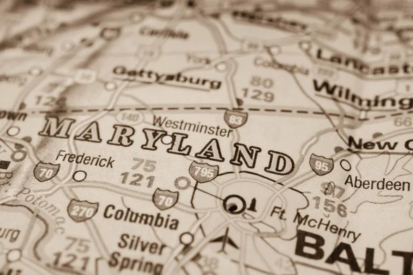 Maryland Mapa — Fotografia de Stock