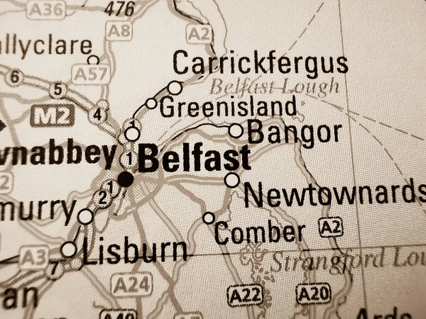 Belfast Road Map Europe — Stockfoto