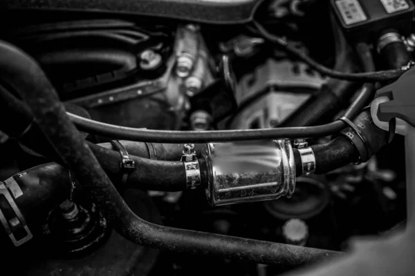 自動車技術の背景のエンジン — ストック写真