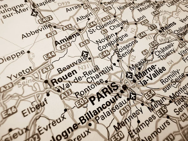 Париж Дорожній Карті Європи — стокове фото
