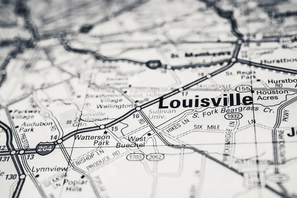Loisville Eua Mapa Viagem Fundo — Fotografia de Stock