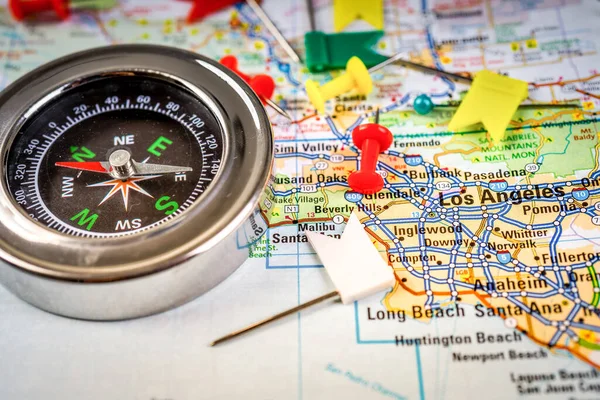 Los Angeles Usa Map Travel Background — Stock Photo, Image