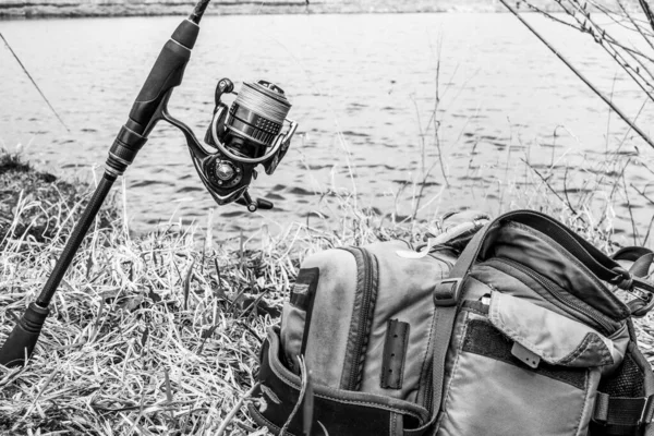 Pesca Ricreazione All Aperto Sfondo Lago — Foto Stock