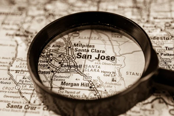 Mapa San Jose Eua Atlas Travel Background — Fotografia de Stock