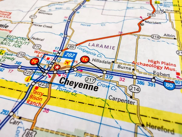 Cheyenne Usa Map — Stock Photo, Image