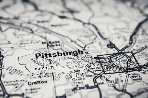 Pittsburgh Abd Seyahat Haritası Geçmişi — Stok fotoğraf