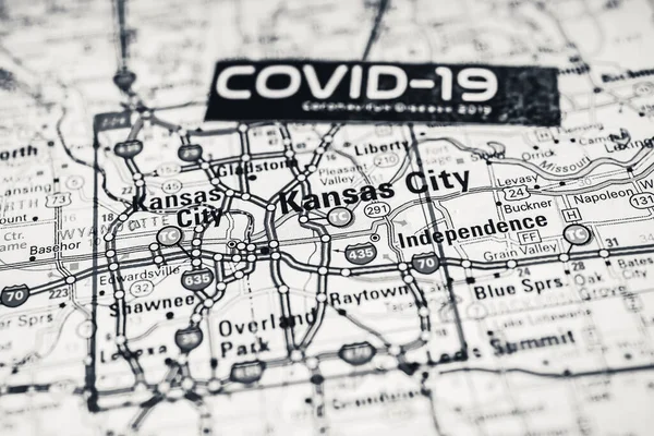 Kansas City Coronavirus Covid Quarantine Background — Stock Photo, Image