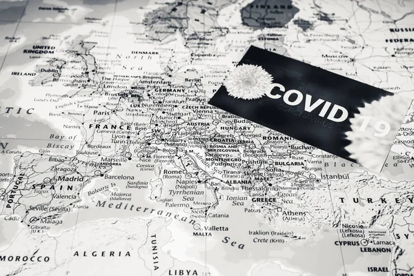 Europe Map Coronavirus Covid Quarantine Background — Stock Photo, Image